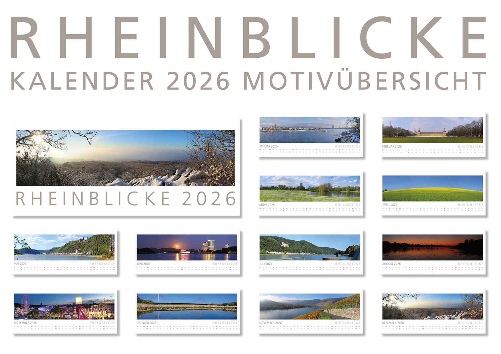 RHEINBLICKE Panorama-Kalender 2026